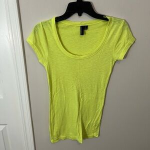 Cynthia Rowley Scoop Neck Neon Top